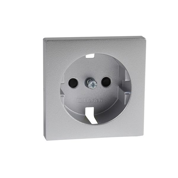 Central plate for SCHUKO socket-outlet insert, shutter, aluminium, System M image 3