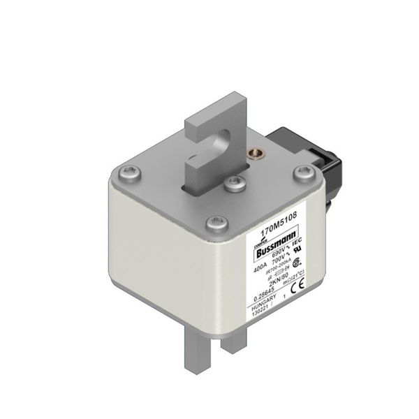 Fuse-link, high speed, 400 A, AC 690 V, size 2, 59 x 77 x 108 mm, aR, IEC, single indicator image 8