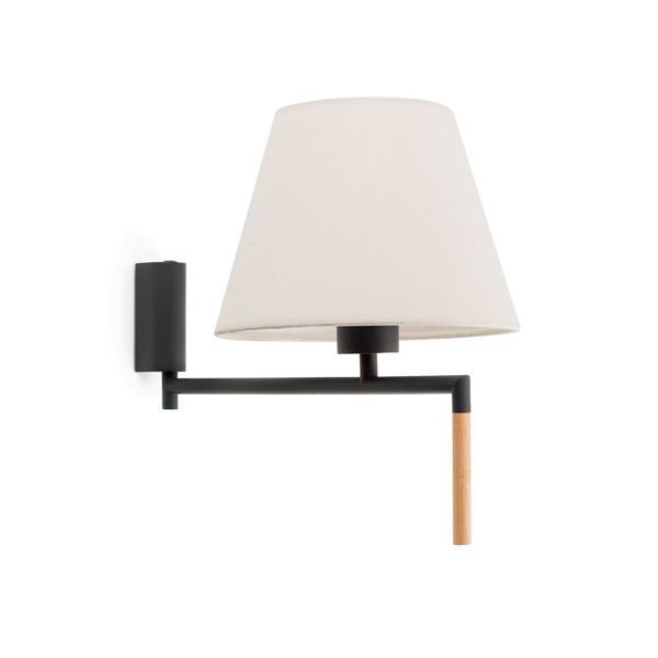 RON DARK GREY WALL LAMP BEIGE LAMPSHADE image 2