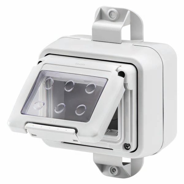 WATERTIGHT ENCLOSURE FOR SYSTEM DEVICES - 3 GANG - POST BRACKET - GREY RAL 7035 - IP55 image 2