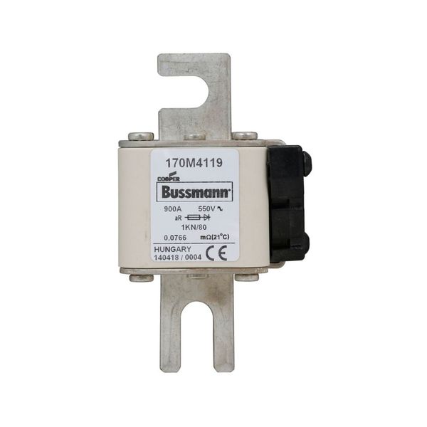 Fuse-link, high speed, 900 A, AC 550 V, DIN 1, 53 x 69 x 108 mm, aR, DIN, IEC, single indicator image 11