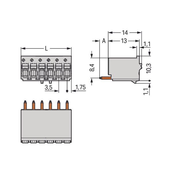 1-conductor female connector push-button Push-in CAGE CLAMP® light gra image 3