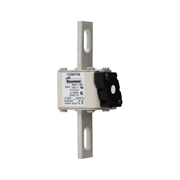 Fuse-link, high speed, 630 A, AC 690 V, size 1, 53 x 69 x 136 mm, aR, IEC, UL, single indicator image 13