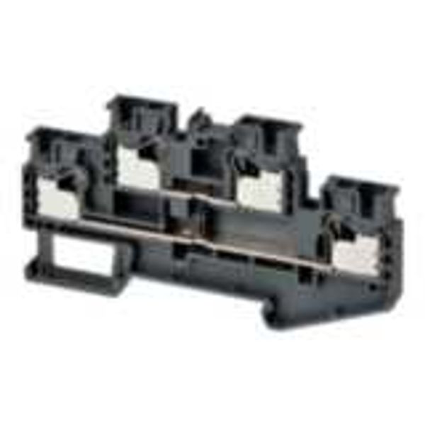 Multi-tier feed-through DIN rail terminal block with push-in plus conn image 2