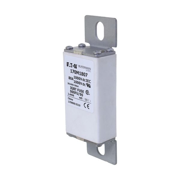 Fuse-link, high speed, 80 A, DC 1000 V, size 000, 24 x 36 x 115 mm, aR, IEC image 11