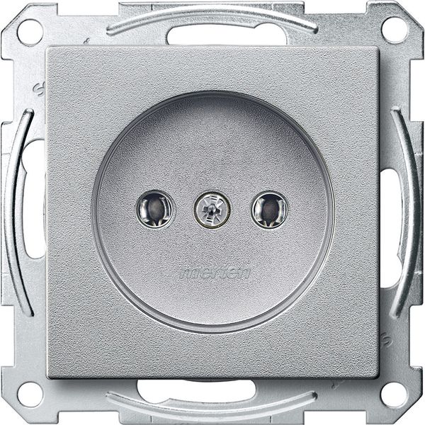 Socket-outlet without earthing contact, screw terminals, aluminium, System M image 1
