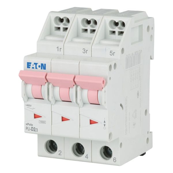 Miniature circuit breaker (MCB) with plug-in terminal, 2 A, 3p, characteristic: D image 2