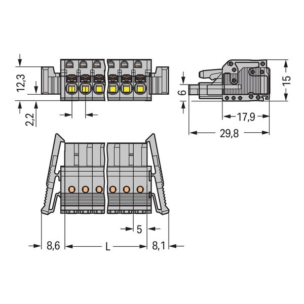 2231-123/037-000 1-conductor female connector; push-button; Push-in CAGE CLAMP® image 2