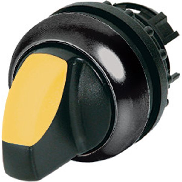 Illuminated selector switch actuator, RMQ-Titan, With thumb-grip, maintained, 2 positions, yellow, Bezel: black image 1