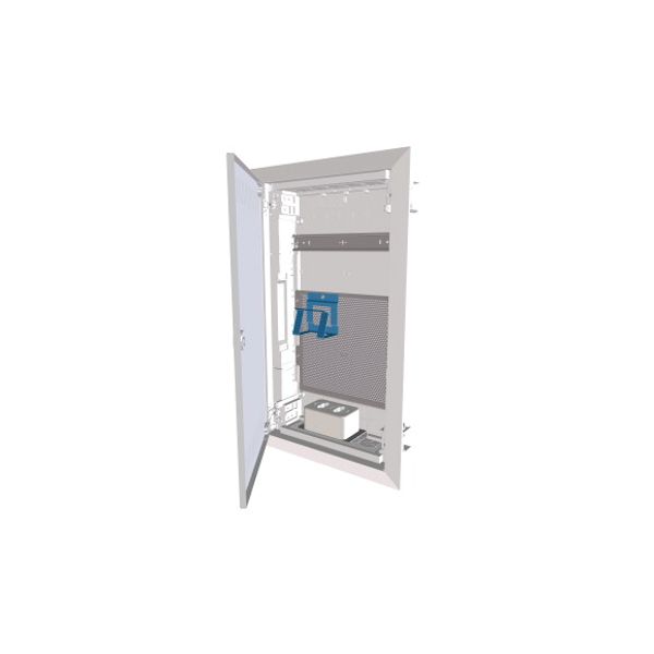 Compact distribution board-flush mounting, multimedia, 3-rows, flush sheet steel door image 1