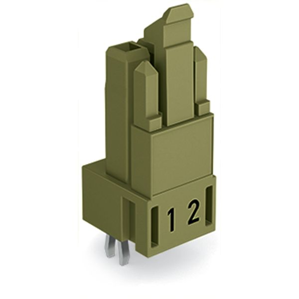 Socket for PCBs straight 2-pole light green image 3