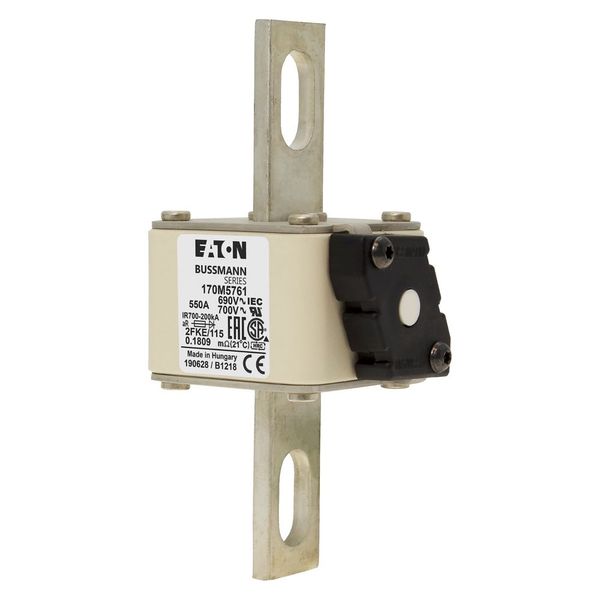 Fuse-link, high speed, 550 A, AC 690 V, size 2, 61 x 77 x 135 mm, aR, IEC, UL, single indicator image 11