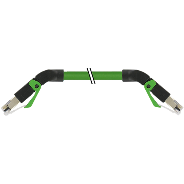 RJ45 male 45° down/RJ45 male 45° down PUR 1x4xAWG22 shielded gn 1.2m image 1