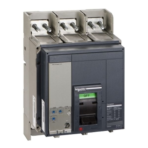 circuit breaker ComPact NS1250N, 50 kA at 415 VAC, Micrologic 2.0 trip unit, 1250 A, fixed,3 poles 3d image 3