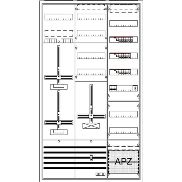 DA39KYHY Meter board, Field width: 3, Rows: 99, 1400 mm x 800 mm x 215 mm, Isolated (Class II), IP31 image 1