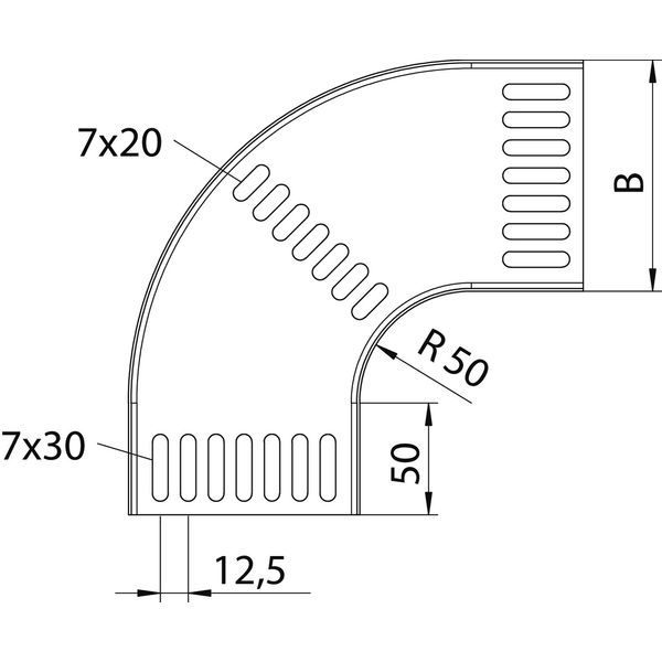 MKRB 90 15 050FT 90° bend for cable tray marine standard B50mm image 2