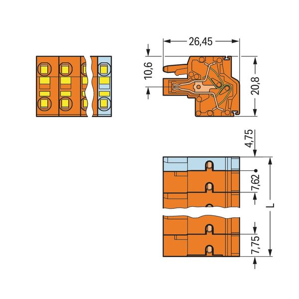 2-conductor female connector Push-in CAGE CLAMP® 2.5 mm² orange image 4