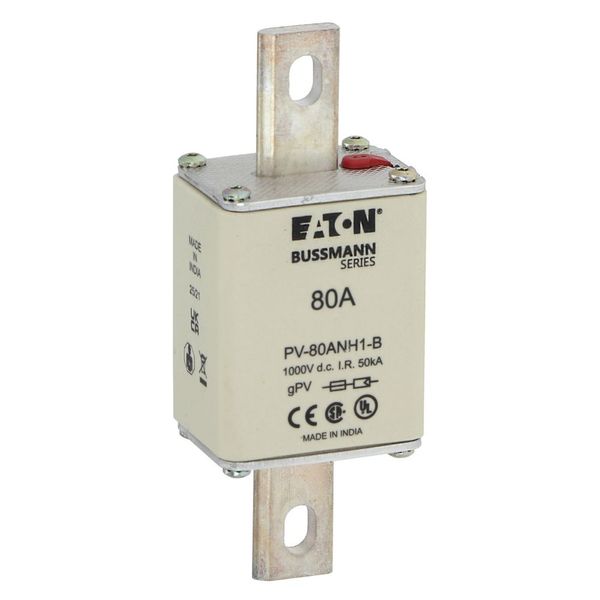 Fuse-link, high speed, 80 A, DC 1000 V, NH1, gPV, UL PV, UL, IEC, dual indicator, bolted tags image 23