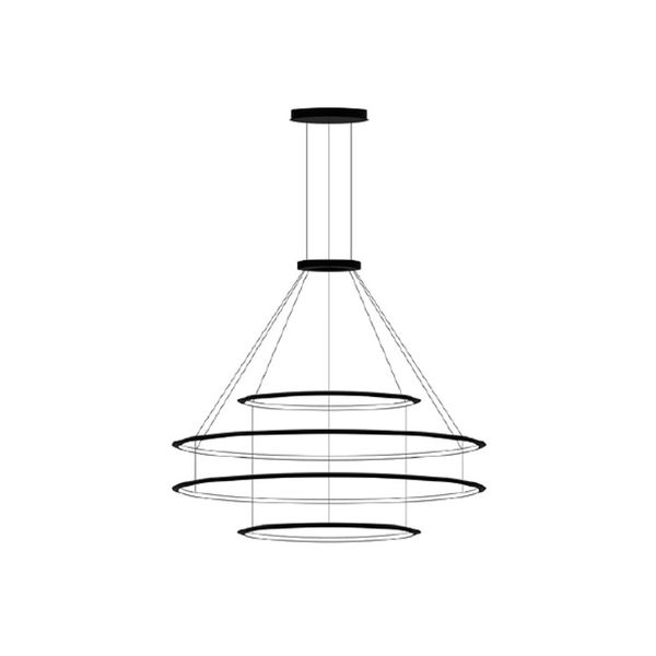 Pendant Circular Outward 4 Rings (ø600 ø1200 ø1200 ø600) LED 206.3W 11055lm 3000K White image 1