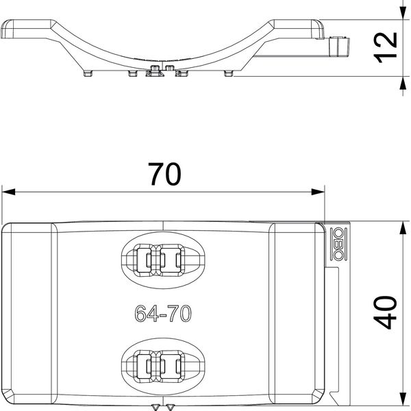 2058UW 70 LGR Counter-trough combinable with double trough 64-70mm image 2