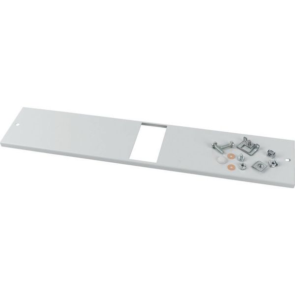 Front cover, +mounting kit, for NZM1, horizontal, 3p, HxW=100x425mm, grey image 6