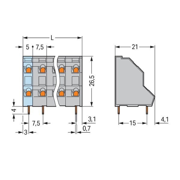 Double-deck PCB terminal block 2.5 mm² Pin spacing 7.5 mm black image 7