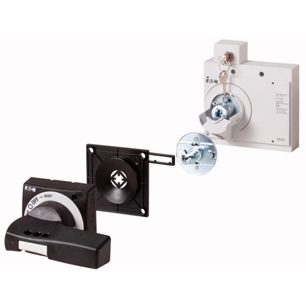 Door coupling rotary handle, black, +key lock, size 3 image 1