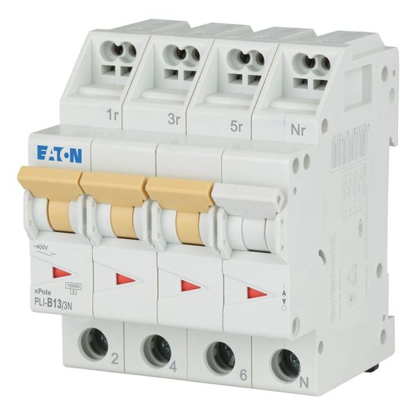 Miniature circuit breaker (MCB) with plug-in terminal, 13 A, 3p+N, characteristic: B image 1