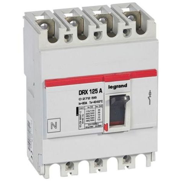 Circuit breaker DRX 125 FIXED 80A 4P 10KA image 1