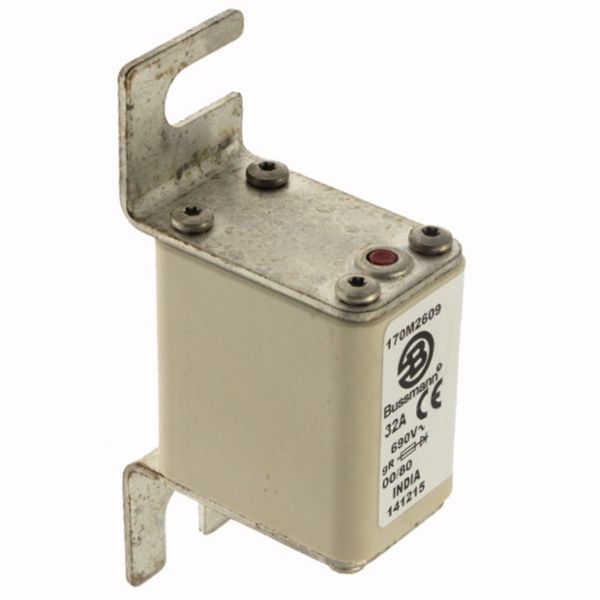 Fuse-link, high speed, 50 A, AC 690 V, DIN 00, 30 x 51 x 100 mm, gR, DIN, IEC, single indicator image 4