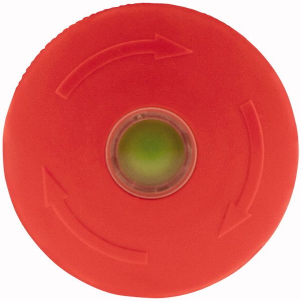Emergency stop/emergency switching off pushbutton, RMQ-Titan, Palm shape, 45 mm, Non-illuminated, Turn-to-release function, Red, yellow, RAL 3000, wit image 2