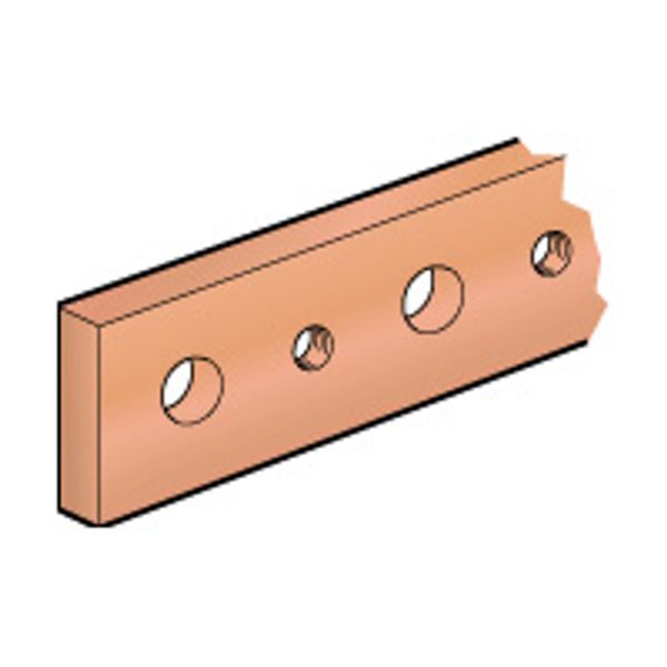 Copper bar - flat rigid - section 25 x 5 mm - 270 to 330 A - L. 1750 mm image 1