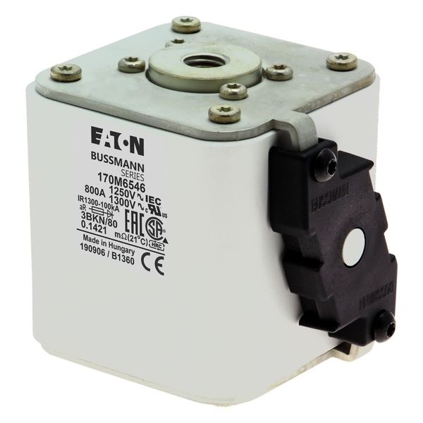 Fuse-link, high speed, 800 A, AC 1250 V, size 3, 76 x 92 x 83 mm, aR, IEC, UL, single indicator image 6