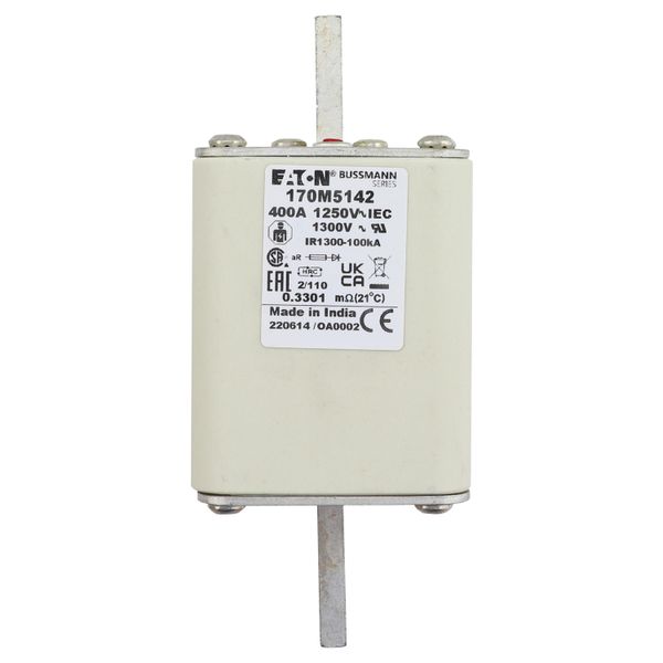 Fuse-link, high speed, 400 A, AC 1250 V, size 2, 61 x 75 x 138 mm, aR, DIN, IEC, single indicator image 7