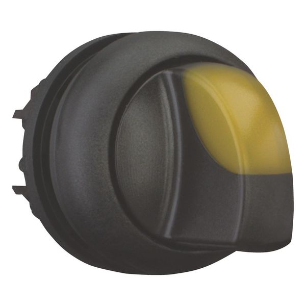 Illuminated selector switch actuator, RMQ-Titan, With thumb-grip, momentary, 3 positions, yellow, Bezel: black image 3