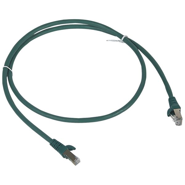 Patch cord RJ45 category 6A S/FTP shielded LSZH green 3 meters image 1