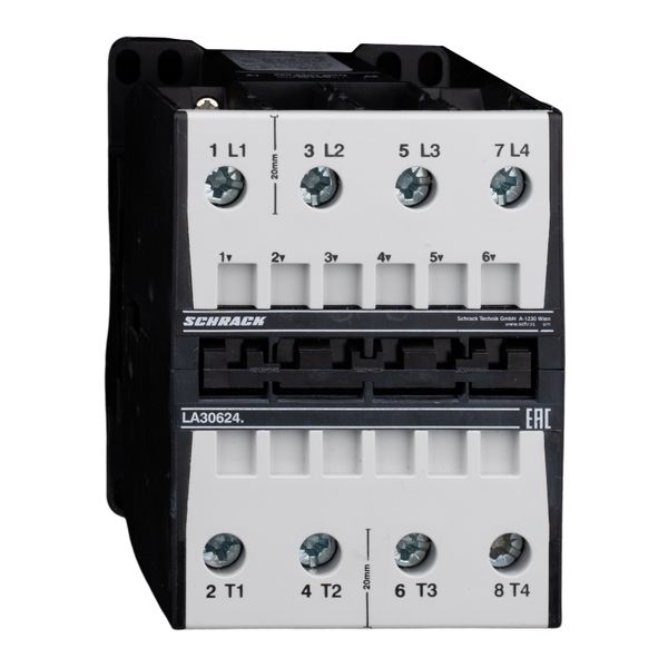 Contactor, 30kW, 62A AC3, 120A AC1, 4-pole, 230VAC image 1