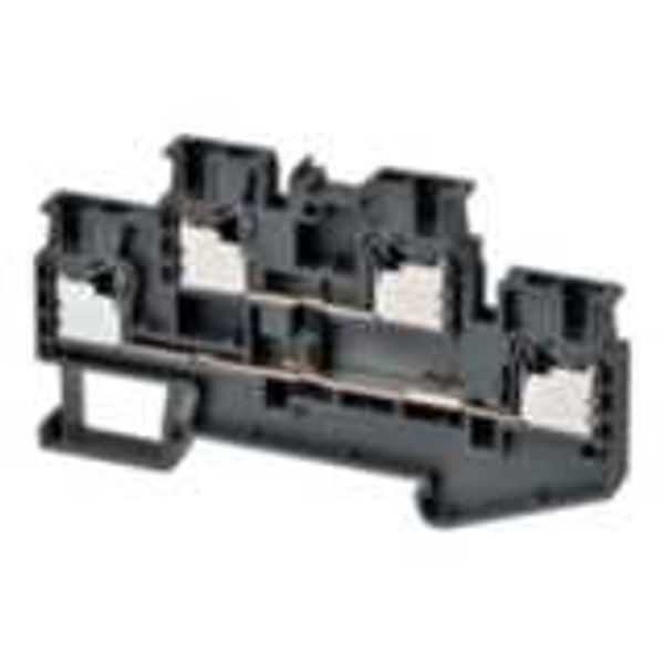 Multi-tier feed-through DIN rail terminal block with push-in plus conn image 1
