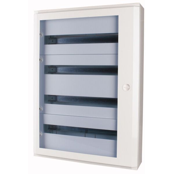 Complete surface-mounted flat distribution board with window, white, 24 SU per row, 5 rows, type C image 2
