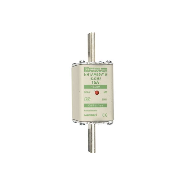 Fuse-link NH1 aM 690VAC 16A live tags Double indicator image 1