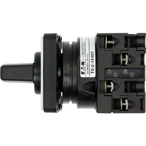 Changeover switches, T0, 20 A, flush mounting, 2 contact unit(s), Contacts: 4, With spring-return from START, 45 °, momentary/maintained, AUTO-0-HAND image 2
