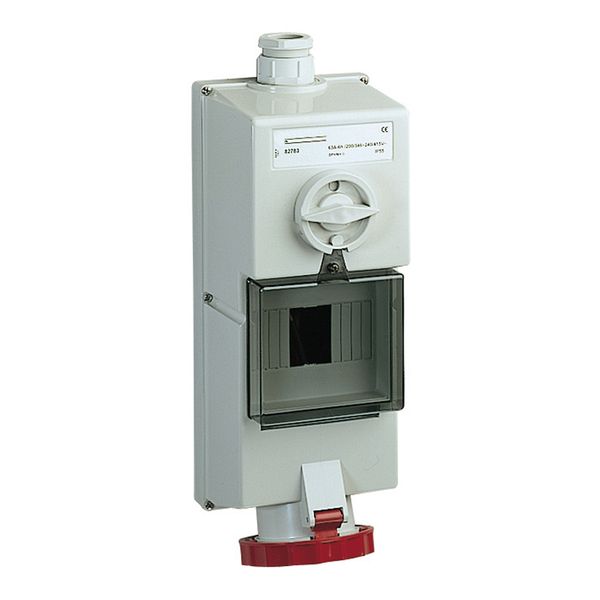 Isoblock interlocked socket - 63 A - 3P + E - 380...415 V AC - IP65 - wall image 1