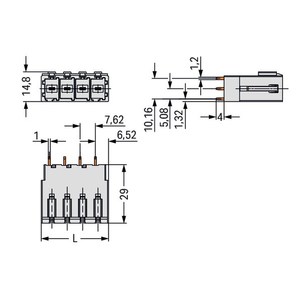 831-3604 THT male header; 1.0 x 1.2 mm solder pin; straight image 8