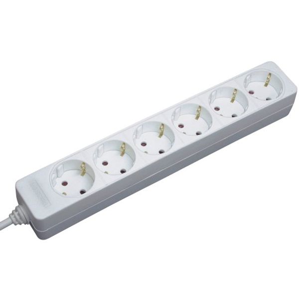 6-fold socket outlet white 1,4 m H05VV-F 3G1,5 image 1
