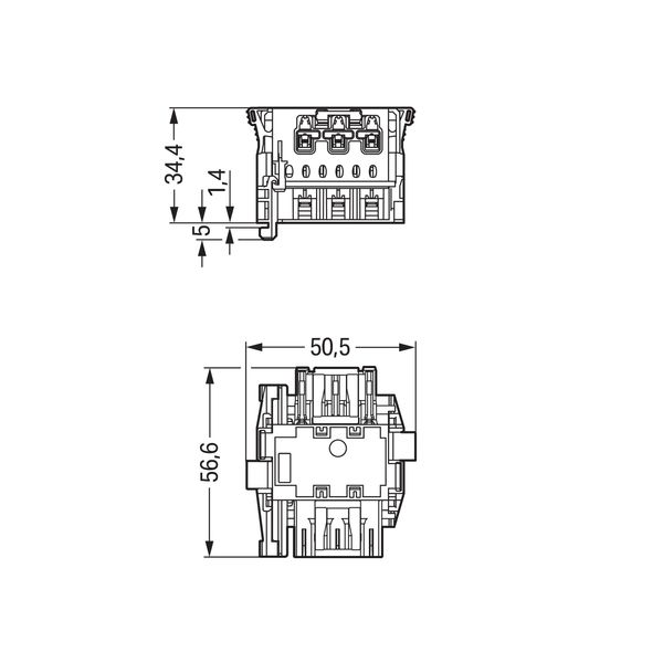 Linect® T-connector 3-pole Cod. A white image 6