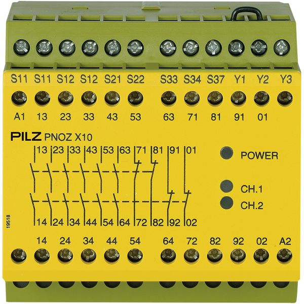 PNOZ X10 24VDC 6n/o 4n/c 3LED image 1