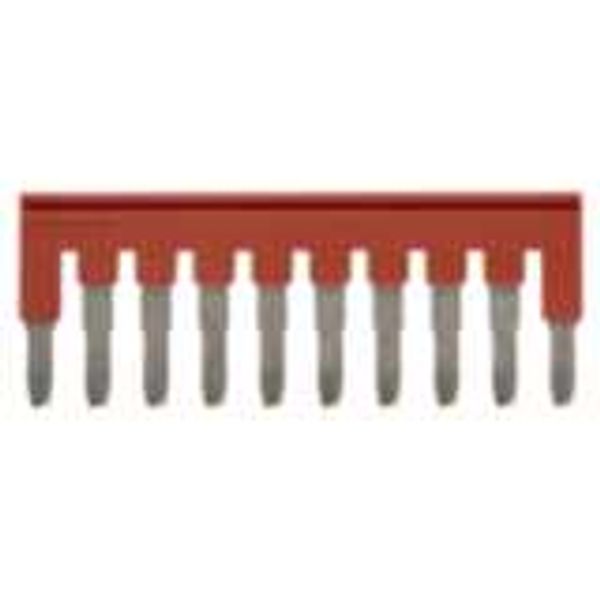 Short bar for terminal blocks 4 mm² push-in plus models, 10 poles, red image 1