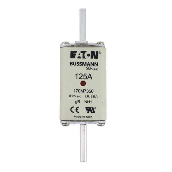 Fuse-link, high speed, 125 A, AC 800 V, NH1, gR, UL, IEC, dual indicator image 15
