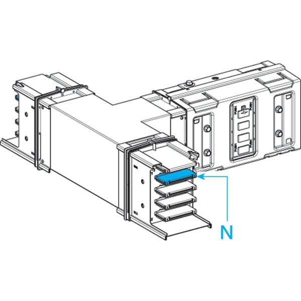 Tee, Canalis KSA500-1000, aluminium conductors, 630A, fixed dimensions (A=B=C=290mm), white RAL9001 image 1