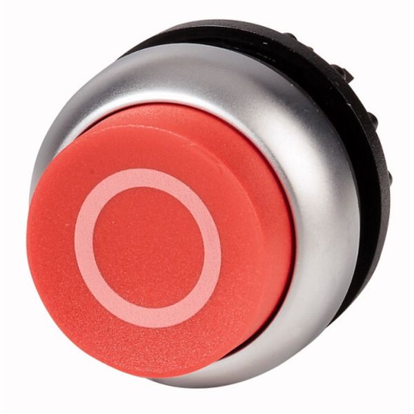Pushbutton, RMQ-Titan, Extended, momentary, red, inscribed, Bezel: titanium image 1